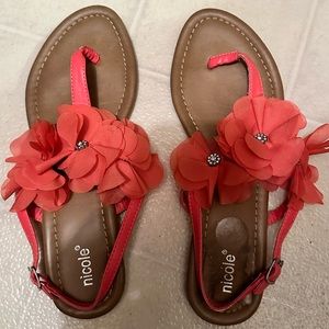 Floral flip flops